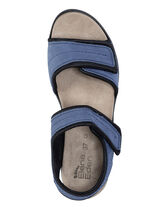 ELENA EDEN sandaal gemaakt van zacht nubuckleer en zwart elastisch materiaal JEANS