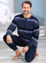 Badstof pyjama met knoopsluiting 