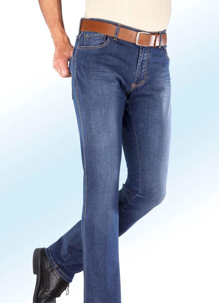 Jeans van "Francesco Botti" met elastische tailleband in 3 kleuren JEANSBLAUW