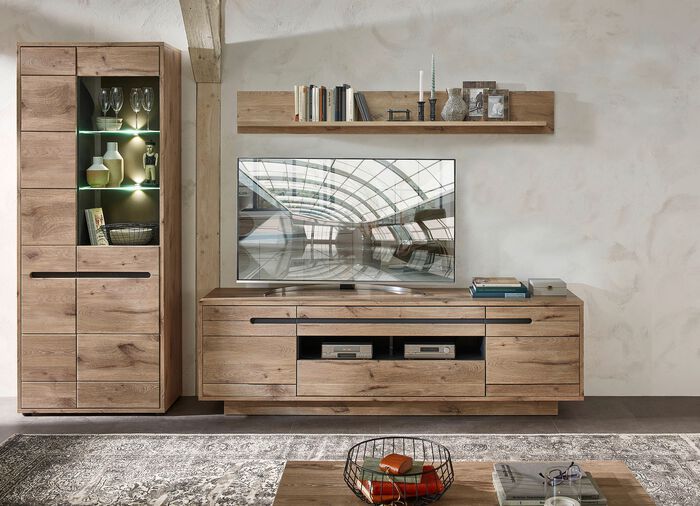 Woonwand met ledverlichting WILD EIKEN