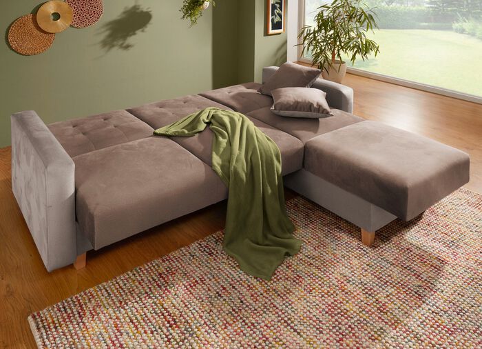 Gestoffeerde hoek, Ottomaanse. rechts CR&Egrave;MEBEIGE