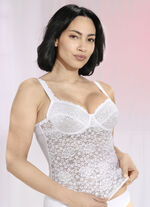 Nina von C. beha shirt met elastische kanten voorkant WIT