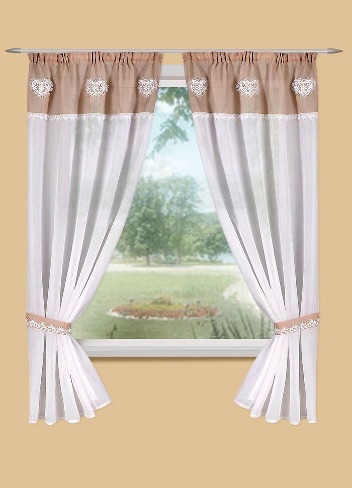 Romeins gordijnset in linnenlook 