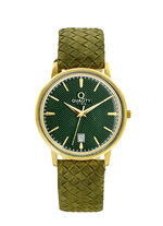 Quartz herenhorloge met vergulde metalen kast 