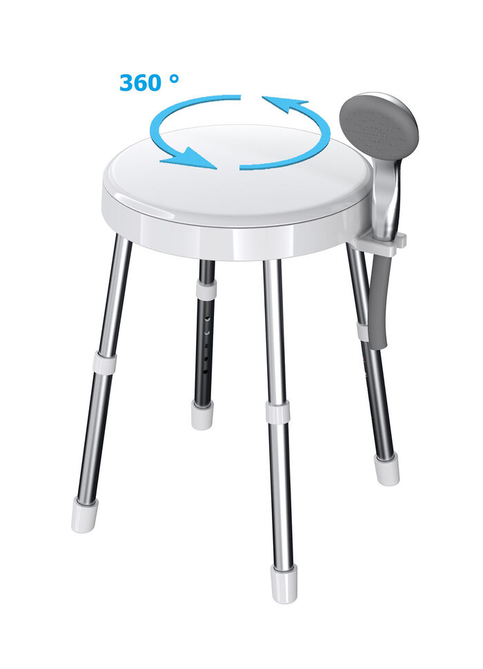 In hoogte verstelbare douchekruk 