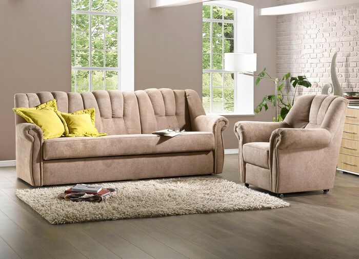 Vrij in de kamer plaatsbaar gestoffeerde meubels met binnenvering BEIGE