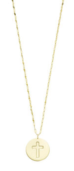 Gediamanteerde ketting met kruis 