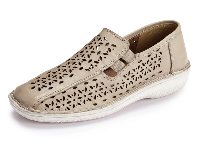 ELENA EDEN pantoffels van schaduwrijk nappaleer BEIGE