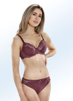 Sassa beugel-bh met elastisch kant BORDEAUXROOD