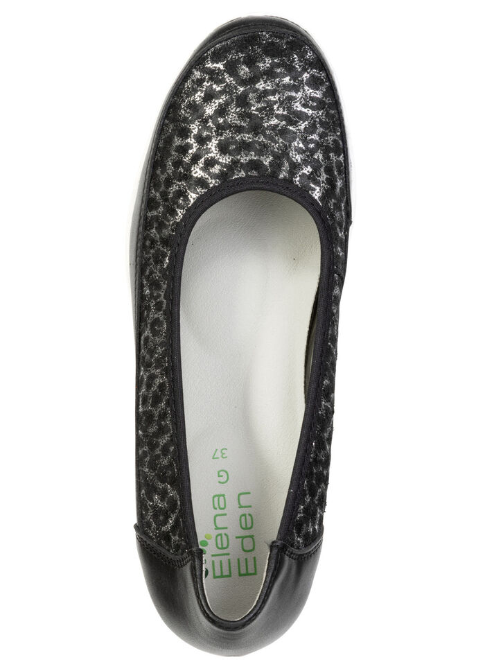 ELENA EDEN, comfortabele damesballerina's, breedte G, met uitneembaar voetbed SCHWARZ