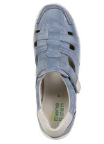 ELENA EDEN, zomerse damespantoffels, breedte H, met uitneembaar voetbed BLAU-ECRU