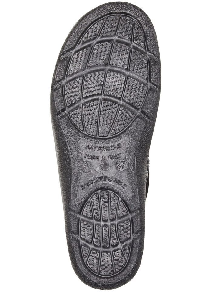 Pantoffels met een bloemmotief ZWART