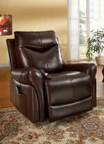 Comfortabele fauteuil gemaakt van kunstleer BRUIN