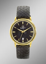 Herenhorloge met vergulde metalen kast 