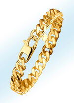 Volledig massieve pantserketting-armband, messing, verguld 