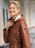 Korte leren jas van "Cabrini" 