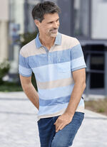 Poloshirt van “Hajo” BEIGE-JEANSBLAU-HELLBLAU