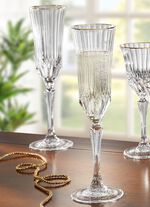 Glazen, set van 2, met gouden rand TRANSPARANT-GOUD