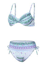 Bikini met beugel, cuploos, kan aan de zijkant aangerimpeld worden 