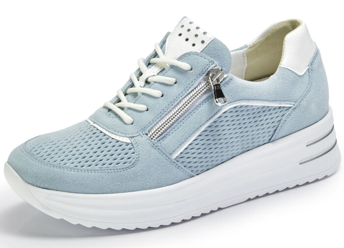 Waldläufer sneakers met patentinzetstukken LICHTBLAUW