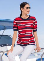 Trui met een mix van patronen in een golvendessin 