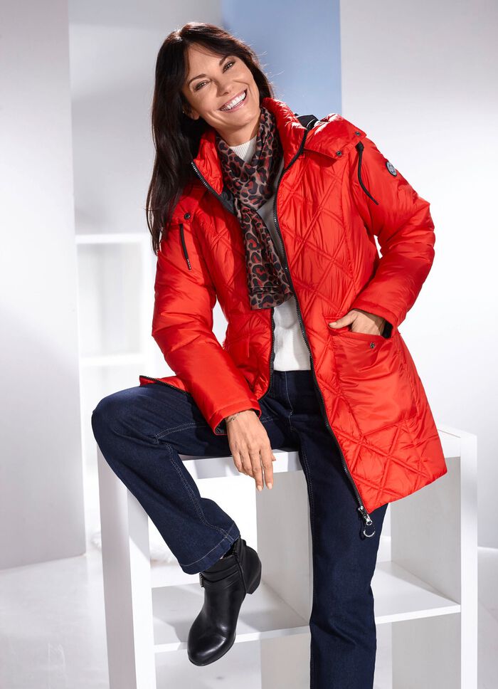 Jas met afneembare capuchon SIGNAALROOD