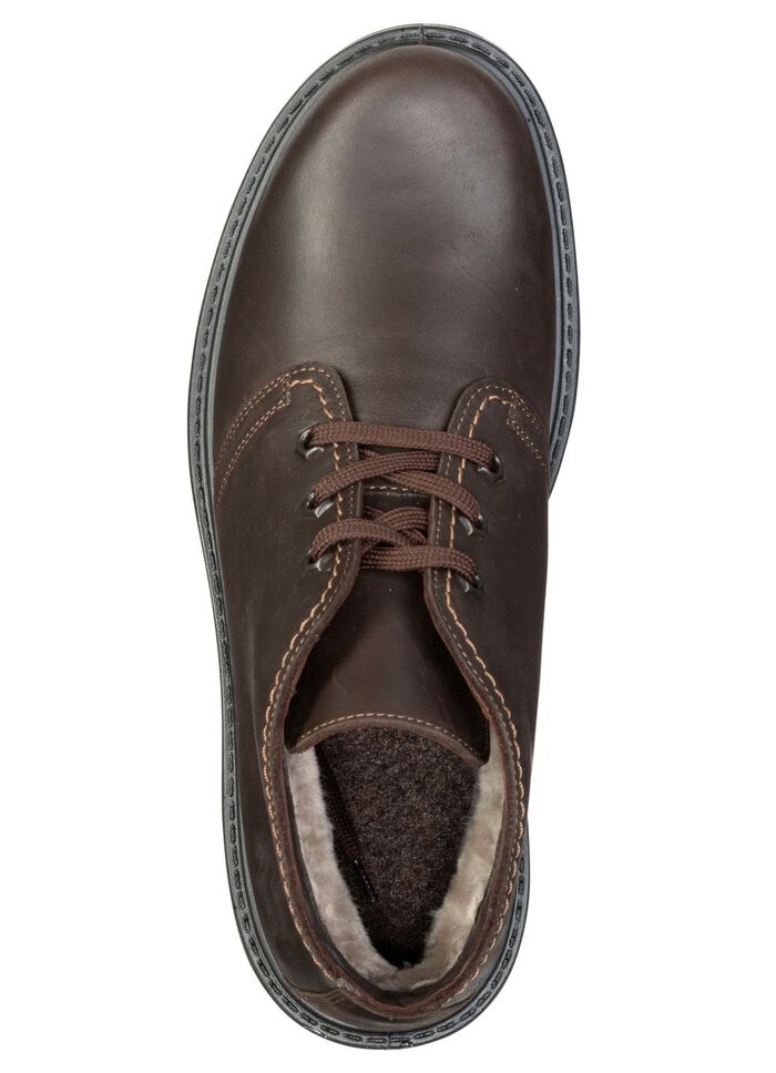 GINO GALANTE, gevoerde herenlaarzen, winterschoenen, breedte H, met lamsvacht MOKKA