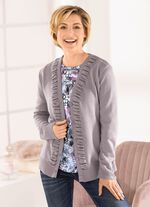 Vest met cloqu&eacute;structuur GRIJS