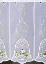 Korte vitrage met echt Plauener kant 