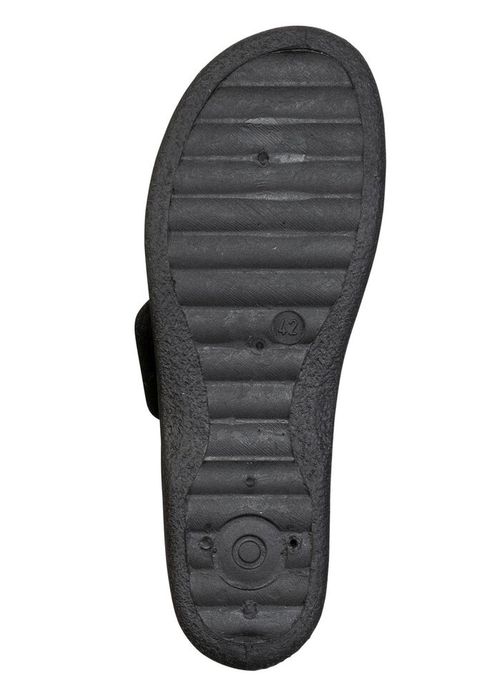 Gevoerde herenpantoffels, met nieuwe wol ZWART