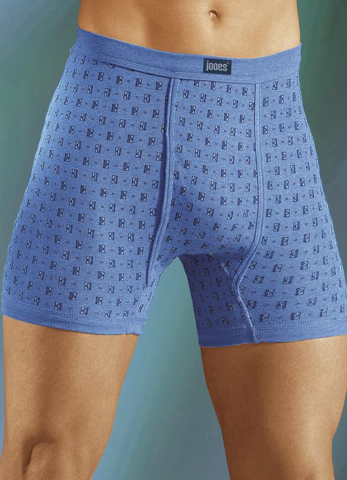 Set van drie onderbroeken van fijne ribstof, met bont dessin 