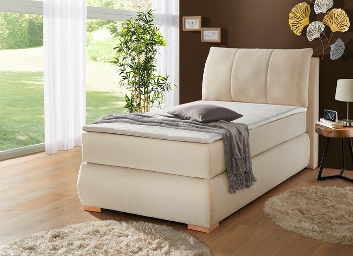 Boxspringbed met bedbox en topper CR&Egrave;ME