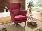 Fauteuil met houten poten ROOD