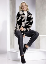 Jeans met siernaden en strass-steentjes ZWART