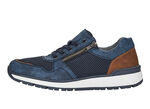 Rieker, comfortabele herensneakers, breedte H, met uitneembaar voetbed BLAUW-BRUIN