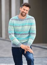 Trui met ronde hals en jacquardbreisel 