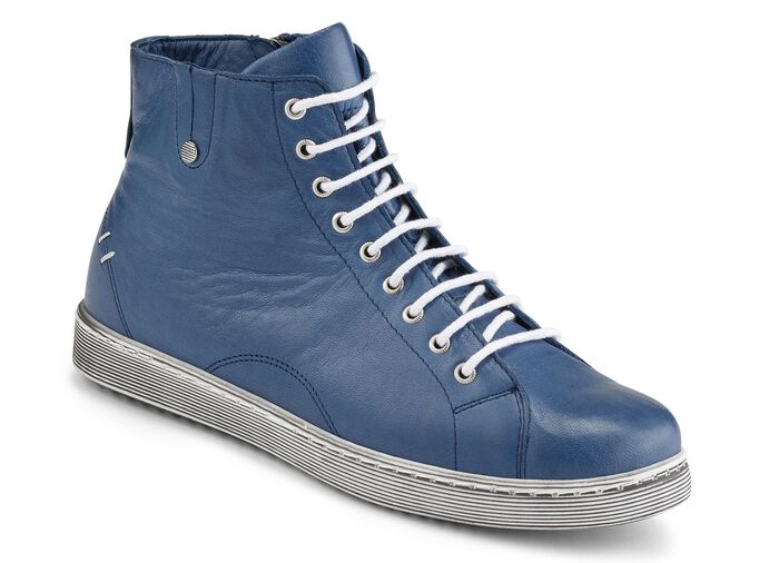 Enkellaarsje met veters met uitneembare leren binnenzool JEANS