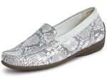 Waldl&auml;ufer mocassinpantoffels met een modern reptielreli&euml;f MATZILVER