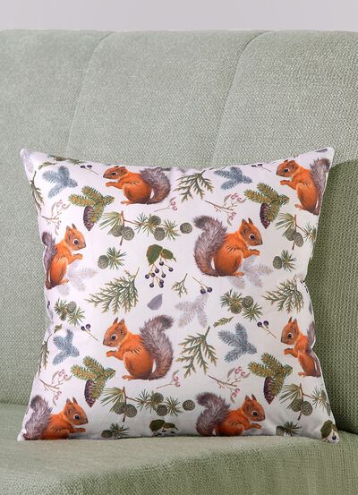 Herfstkussenhoes met eekhoornmotief 
