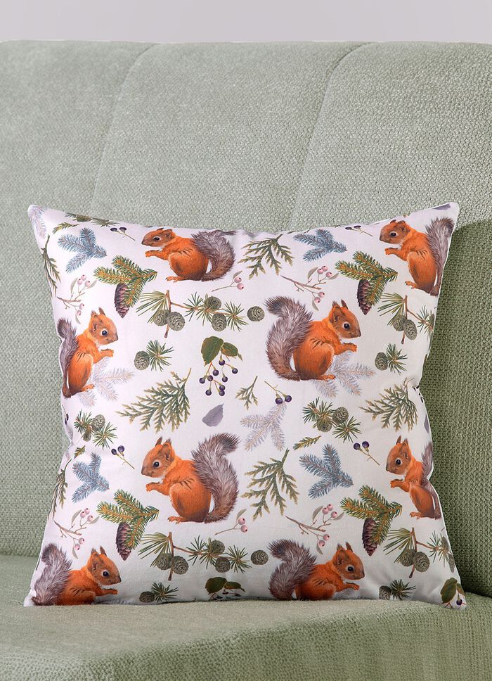 Herfstkussenhoes met eekhoornmotief 
