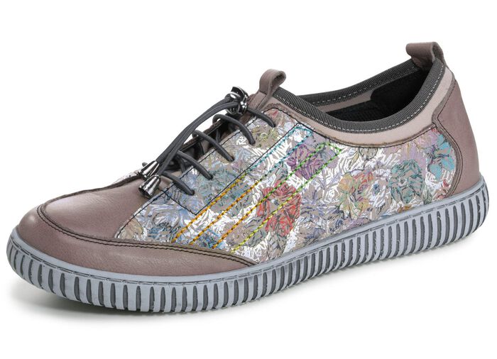 Gemini sneakers gemaakt van deels gebloemd rundleer TAUPE-MULTICOLOR