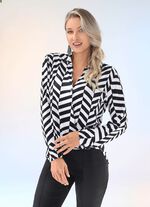 Fascinerend poloshirt met wikkellook 