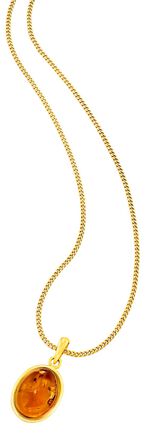 Klassieke kettinghanger met echte barnsteen 