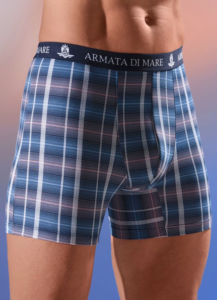 Pak van vier slips met ruitjesmotief 