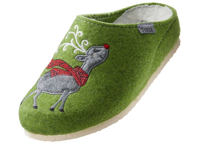 Pluizige, warme en gezellige pantoffels GROEN