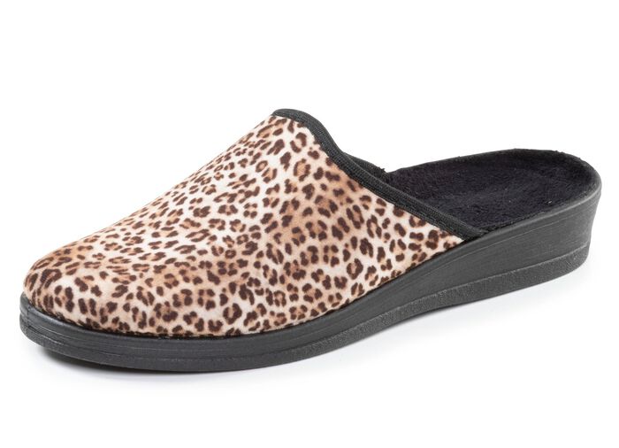 Trendy damespantoffels in luipaardlook 
