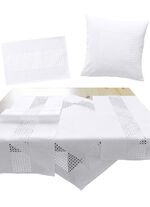 Tafelkleed met decoratieve perforaties WIT