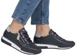 Remonte sneakers met veters en glinsterende zilveren contrastrand 