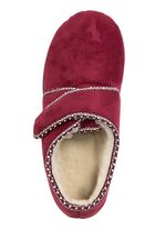 Warme damespantoffels, breedte H, met klittenbandsluiting BORDEAUX