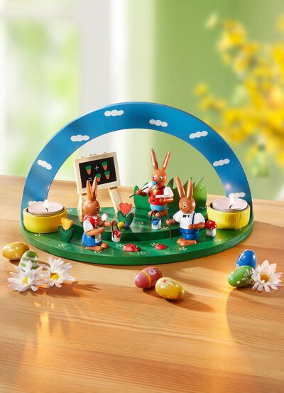 Theelichthouder &ldquo;Konijnenschool&rdquo; 